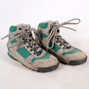 Vintage Cabela's Suede Hiking Boots Shoes Women 6 Brown Tan Green Teal
